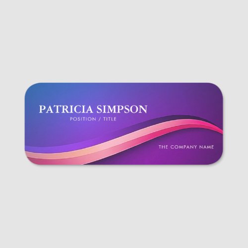 Blue Violet Purple Gradient Unique  Eye_Catching Name Tag