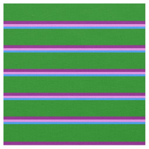 Blue, Violet, Purple & Green Stripes Fabric