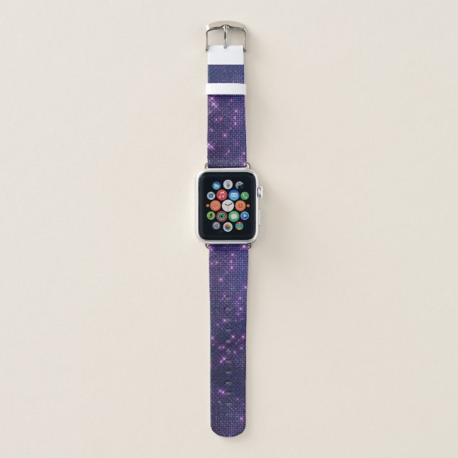 Blue Violet Star Sparkle Apple Watch Band (Front)