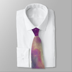 Blue Violet Teal Cosmic Nebula Milky Way Neck Tie