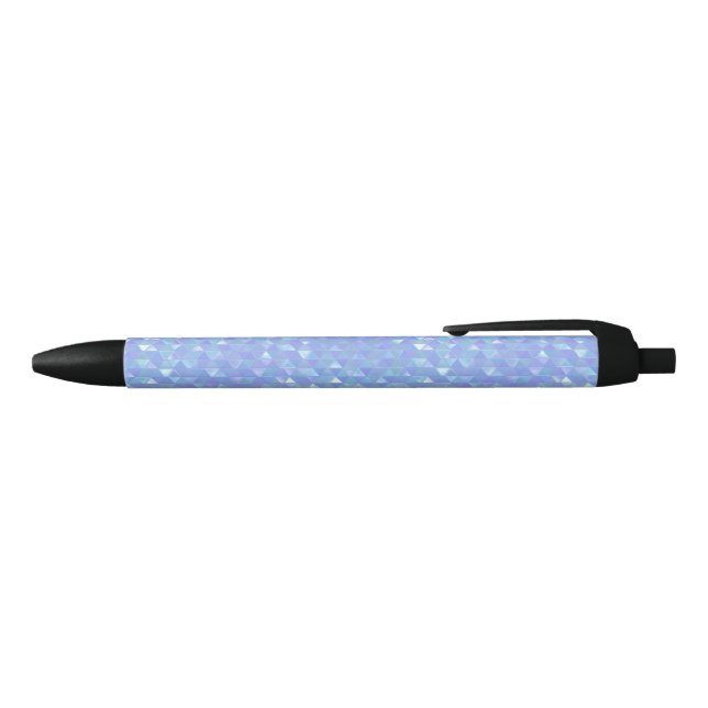 Blue Violet Trendy Triangles Geometric Pen (Top)