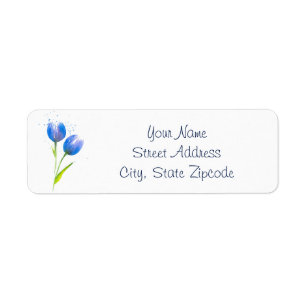 Blue Violet Tulips Label