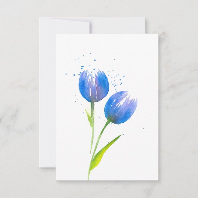 Blue Violet Tulips Note Card (Front)