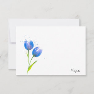 Blue Violet Tulips Note Card
