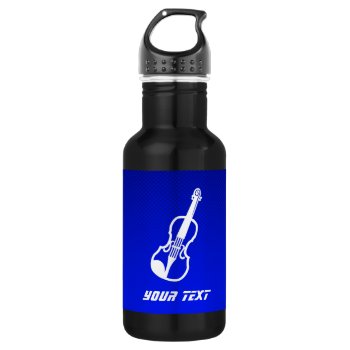 Blue Violin Stainless Steel Water Bottle by MusicPlanet at Zazzle