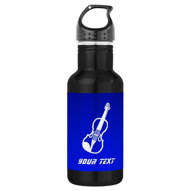 Blue Violin Stainless Steel Water Bottle (Front)