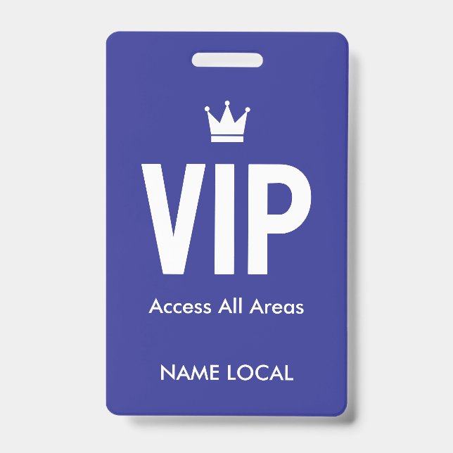 Blue VIP Access identification VIP lounges Badge (Front)