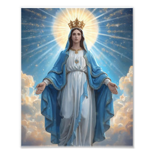 Blue VIrgin Mary Heavenly Photo Print