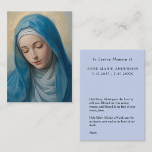 Blue VIrgin Mary Memorial Card