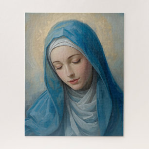 Blue VIrgin Mary Picture Jigsaw Puzzle