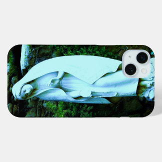 Blue Virgin Mary Statue iPhone 15 Plus Case