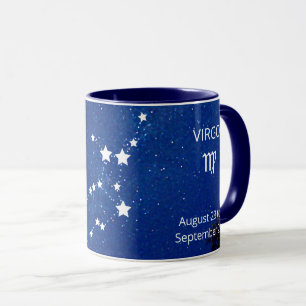 Blue Virgo Personalize Name Birthday Gift Coffee Mug