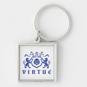 Blue Virtue Blazon Keychain by LVMENES at Zazzle