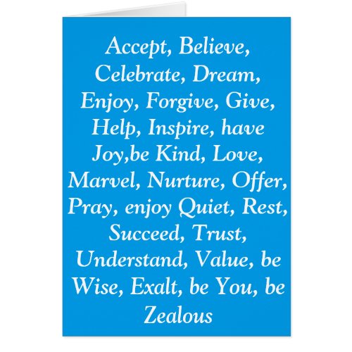 Blue virtues card