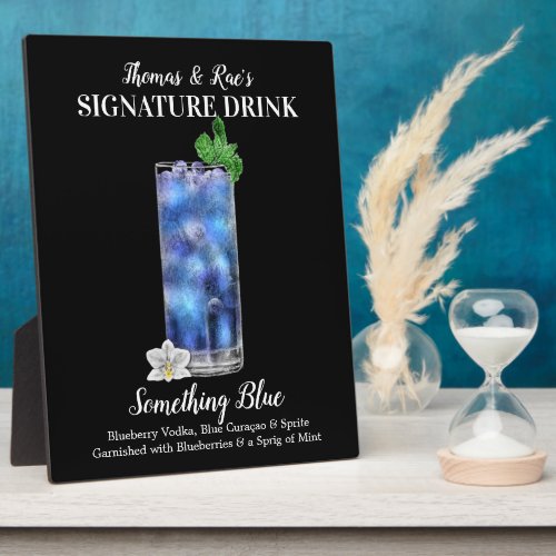 Blue Vodka Drink  PERSONALIZED Signature Drink Plaque