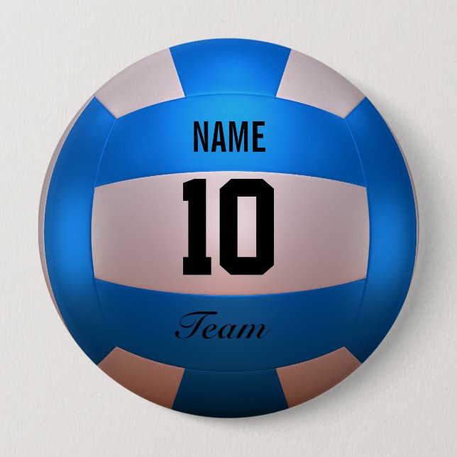 Blue Volleyball Button (Front)