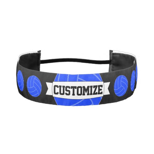 Blue Volleyball Custom Team Name or Text Athletic Headband