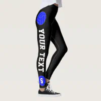 Blue Volleyball Custom Team Name & Player Number Leggings