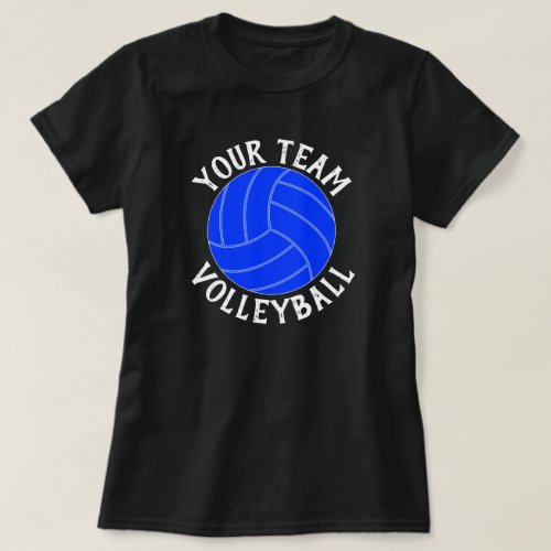 Blue Volleyball Custom Team Player  Number Shirt
