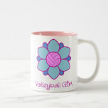 Blue Volleyball Girl Two-tone Coffee Mug at Zazzle