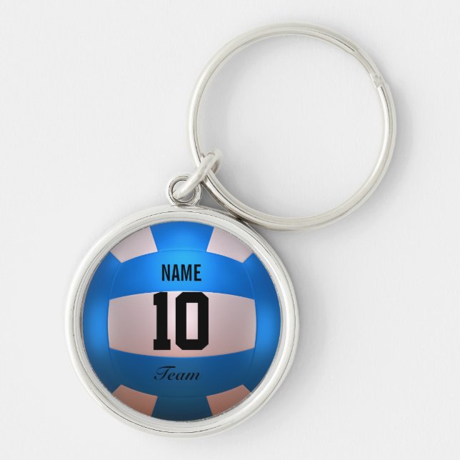 Blue Volleyball Keychain (Front)