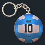Blue Volleyball Keychain<br><div class="desc">Volleyball design. Azure. 3d rendered in Blender 3D Cycles. Art by José Ricardo.</div>