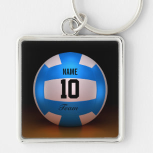 Blue Volleyball Keychain