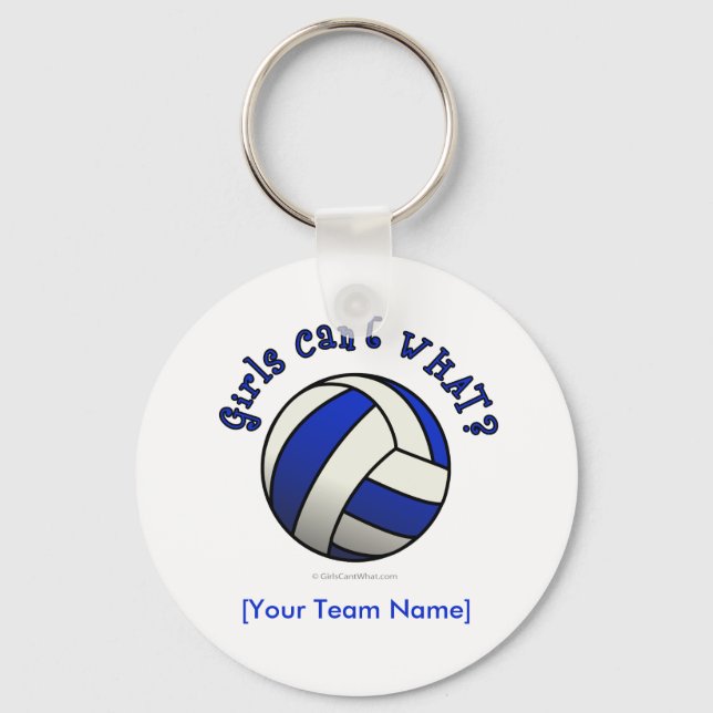 Blue Volleyball Keychain (Front)