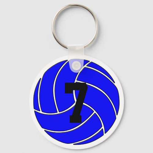 Blue Volleyball Keychain Key Ring
