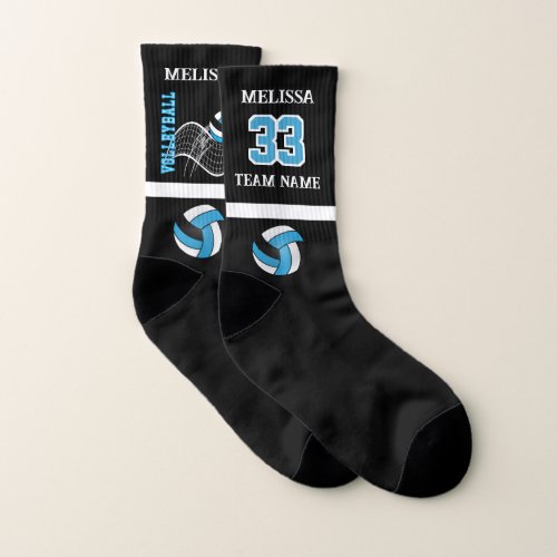Blue Volleyball _ Personalize Socks