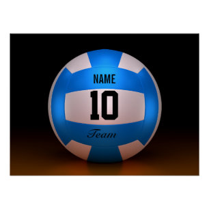 Blue Volleyball Poster