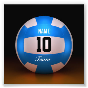 Blue Volleyball Team Photo Print