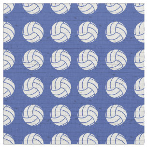 Blue Volleyball Wood Floor Patterned Fabric