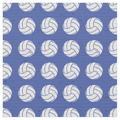 Blue Volleyball Wood Floor Patterned Fabric