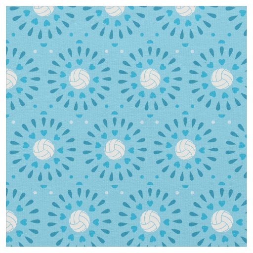 Blue Volleyballs Kaleidoscope Pattern Fabric