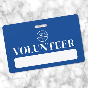 Blue Volunteer Name Badge