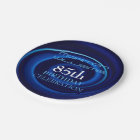 Blue Vortex 85th Birthday Celebration Paper Plate