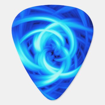 Blue Vortex Abstract Art Guitar Pick by StellarEmporium at Zazzle