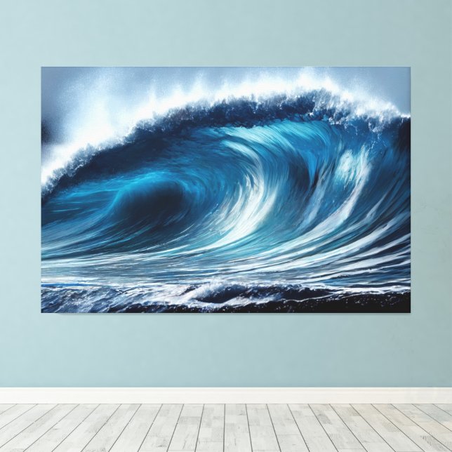Blue Vortex Canvas Print (Insitu(Wood Floor))