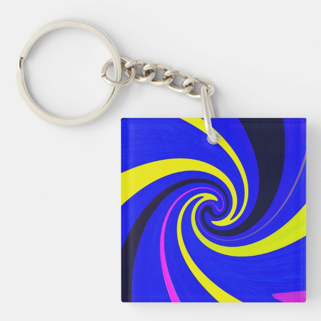 Blue vortex keychain (Front)