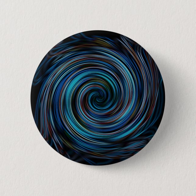 Blue Vortex Spiral Button (Front)