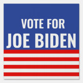Blue Vote For Joe Biden with Red and White Stripes Sign (Back)