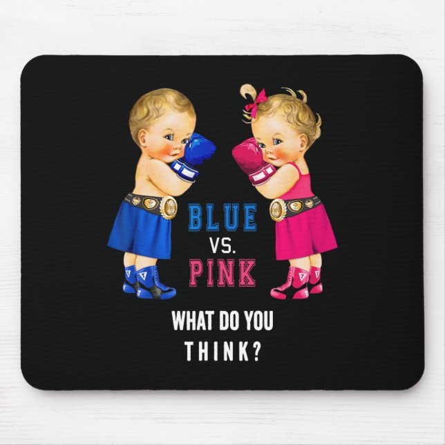 Blue Vs Pink Boxing Babies Gender Reveal S  Mouse Pad (Front)