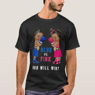 Blue vs Pink Ethnic Boxing Babies Gender Reveal s T-Shirt