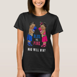Blue vs Pink Ethnic Boxing Babies Gender Reveal s T-Shirt
