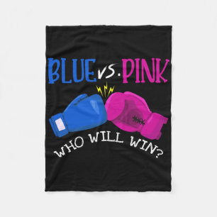Blue Vs Pink Who Will Win Gender Reveal Party Boxi Fleece Blanket