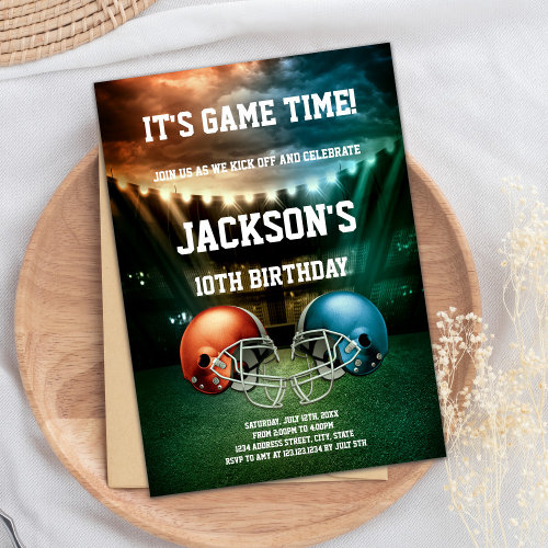 Blue vs Red Football Invitations