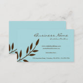 Blue w/Chocolate Brown Vine Business Cards (Front/Back)