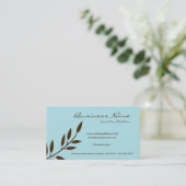 Blue w/Chocolate Brown Vine Business Cards (Standing Front)