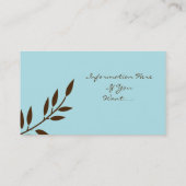 Blue w/Chocolate Brown Vine Business Cards (Back)